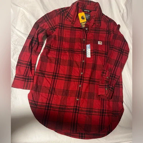NWT Carhartt Red and Black Plaid Shirt - Picture 2 of 9